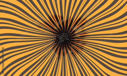Groovy retro swirl burst, summer and carnival background. eps 10 vector dynamic