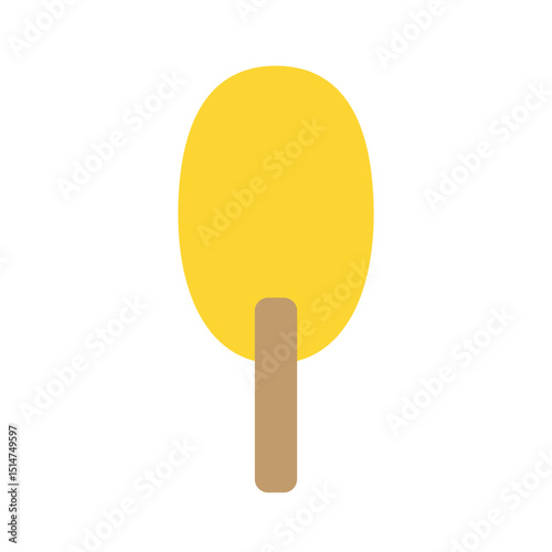 黄色いイチョウの木のベクターイラスト：秋の自然・季節の風景 - Yellow Ginkgo Tree Vector Illustration: Autumn Nature and Seasonal Scenery