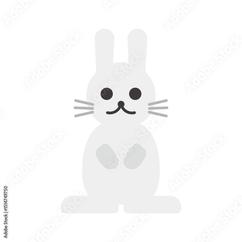 立ち上がったうさぎのベクターイラスト：可愛い動物・キャラクター - Standing Rabbit Vector Illustration: Cute Animal and Character