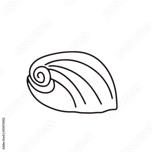Handrawing underwater habit isolated on white background. Big set with cute sea animals, shells, corals, seaweed. Kawaii sea life character elements. Cartoon coloringbook or coloring page.