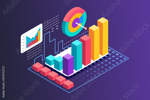 Isometric finance investment vector graphics