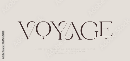 Minimal Modern and Luxury Font. Elegant font alphabet logo. Typography Beauty fashion luxury classic letters serif fonts decorative wedding vintage retro logos. vector illustration
