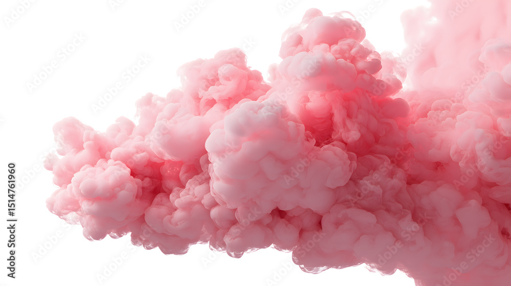 Fototapeta premium Pink Smoke Effect Isolated on Transparent Background