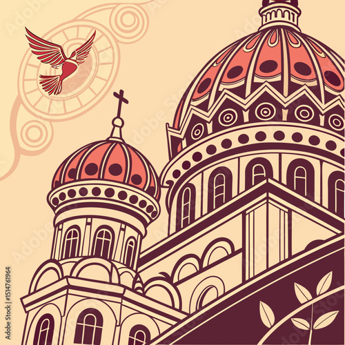 vector illustration of the cathedral