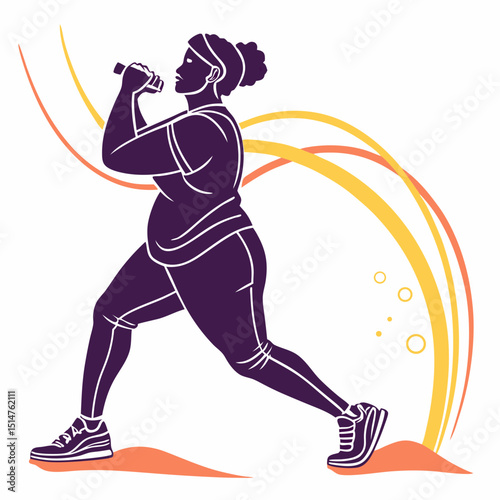 silhouette of a woman exercising