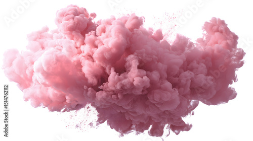 Pink Smoke Effect Isolated on Transparent Background

