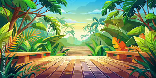 tropical island with palm trees