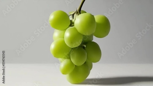 Green Grapes Bunch Close-Up Fresh Fruit Still Life