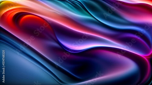 Abstract vibrant waves of rich thick liquid paint ink. The colors vary from vibrant pinks and reds to cooler blues and purple. Loop animation, seamless endless footage.