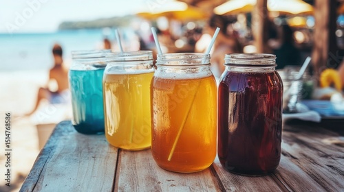 Young people drinking kombucha outdoors, choosing fermented health, sugar-free refreshment, and eco-minded urban habits photo