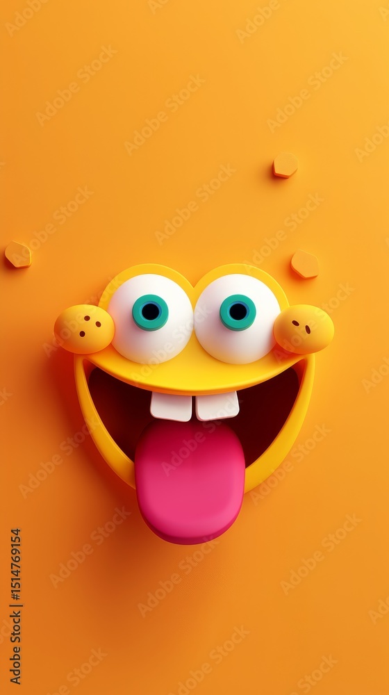 Fototapeta premium Bold Emoji Expression on Vibrant Background