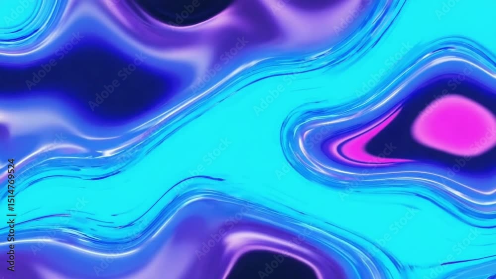 Seamless fluid abstract psychedelic wavy motion video background, creative colored psychic waves with slow liquid movement 4k video