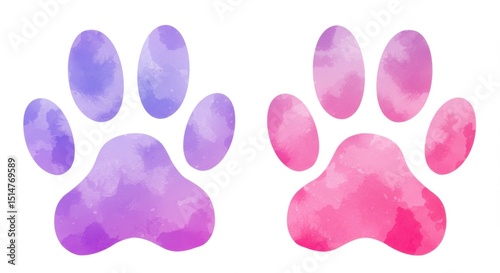 Watercolor Paw Prints