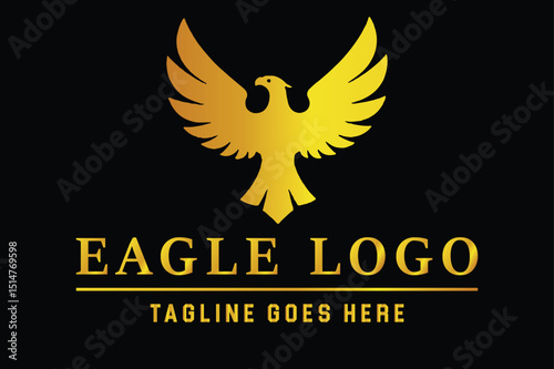 Elegant Eagle Silhouette Emblem for Branding Use