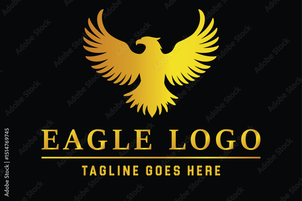 Fototapeta premium Flying Eagle Silhouette Logo for Security and Sports