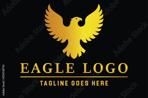 Eagle Emblem Silhouette Design for Custom Logos