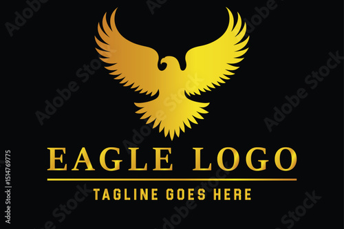 Eagle Logo Silhouette Illustration on White Background
