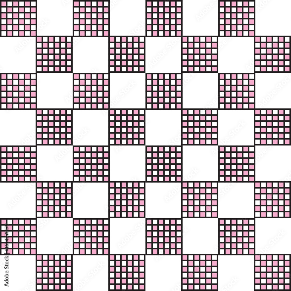 Fototapeta premium Seamless geometric pattern with modern abstract shapes, perfect for backgrounds, textiles, wallpapers, branding, and digital design projects. High-quality editable design for versatile use.