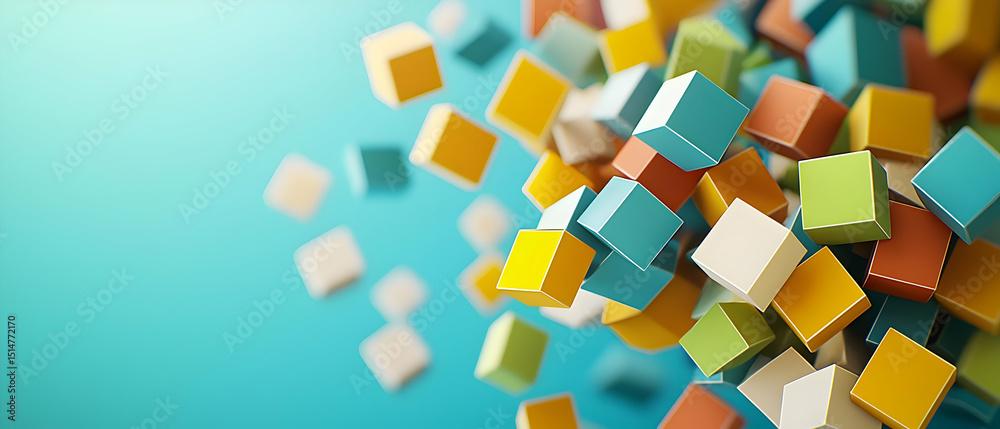 Obraz premium Colorful Abstract Geometric Cubes