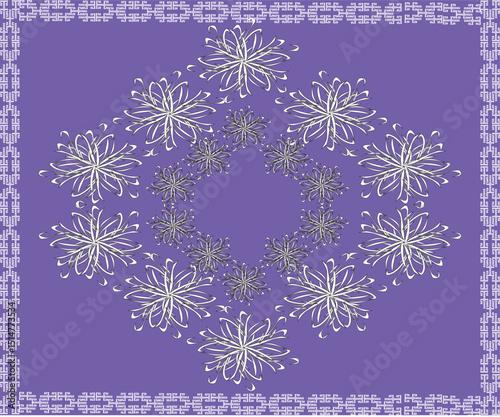Purple snowflake frame