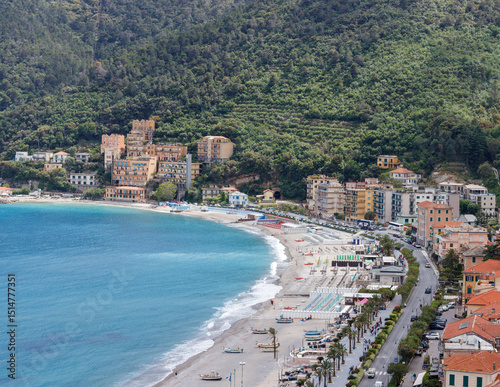 Fototapeta Naklejka Na Ścianę i Meble -  View of picturesque italian beach in noli.