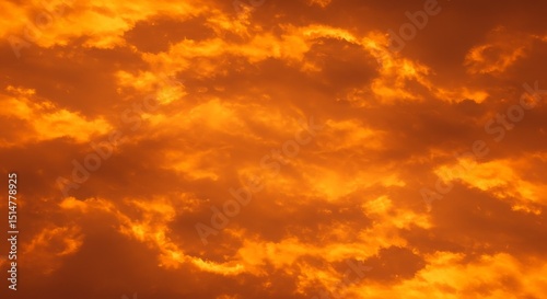 Fiery Sky Background Abstract Orange Cloud Sunset Nature