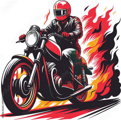 Red and black background shots of motorcycles and riders