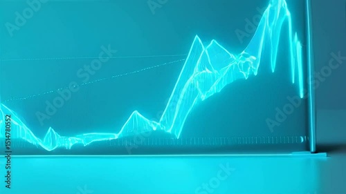 Analyzing Glowing Chart Line Increasing Trend Upward Movement