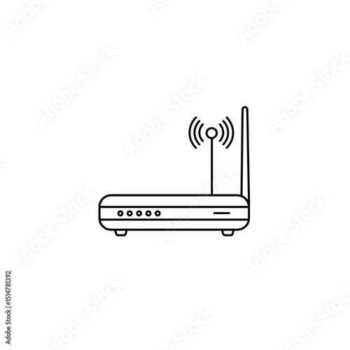 Wireless router with signal indicator in minimalistic design  