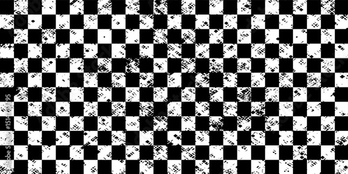 Black and white checkered pattern, Checkerboard seamless pattern