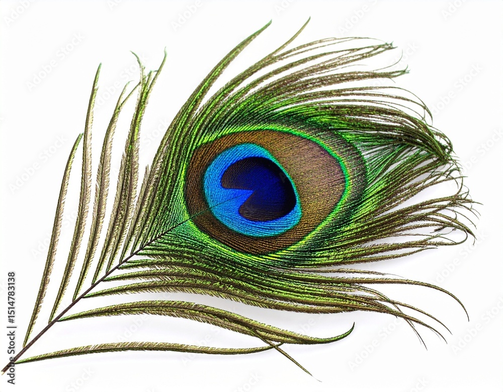 Obraz premium peacock feather isolated on white