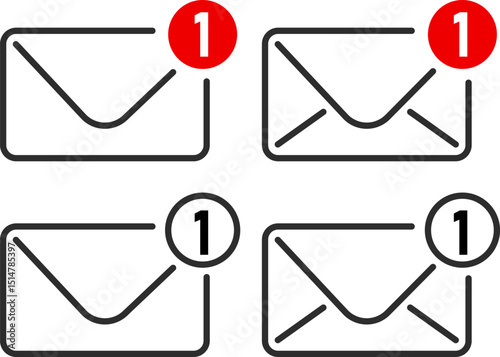 email message icon with notification popup . Send a message sign. Received message. Social media chat communication. mailbox buble symbol. Delivery of correspondence