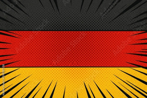 German Flag in Bold Pop Art Style.