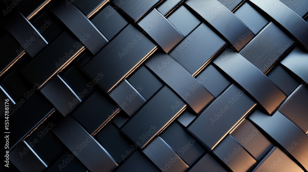 Intricate Close-Up of Black Woven Textures in Modern Design Style