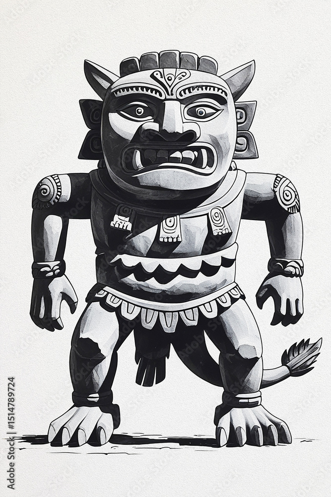 Fototapeta premium cartoon illustration of a warrior