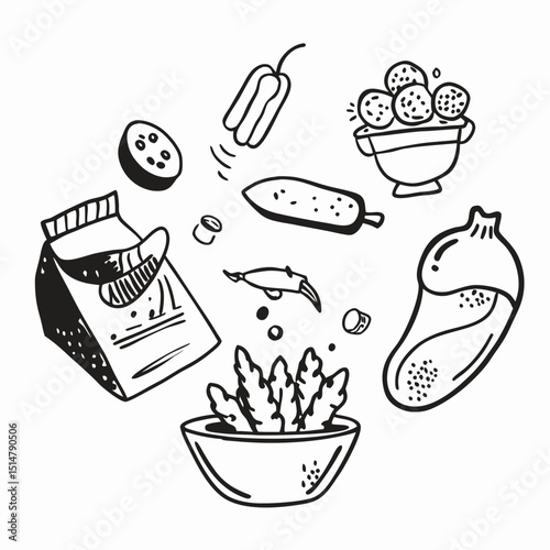 fast food icons set