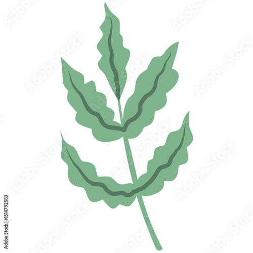 hand holding green leaf cartoon vector	