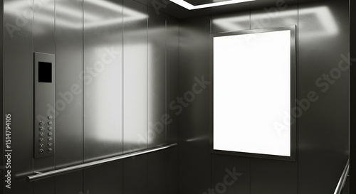Obraz na płótnie Blank Elevator Advertisement Mockup Modern Interior Design