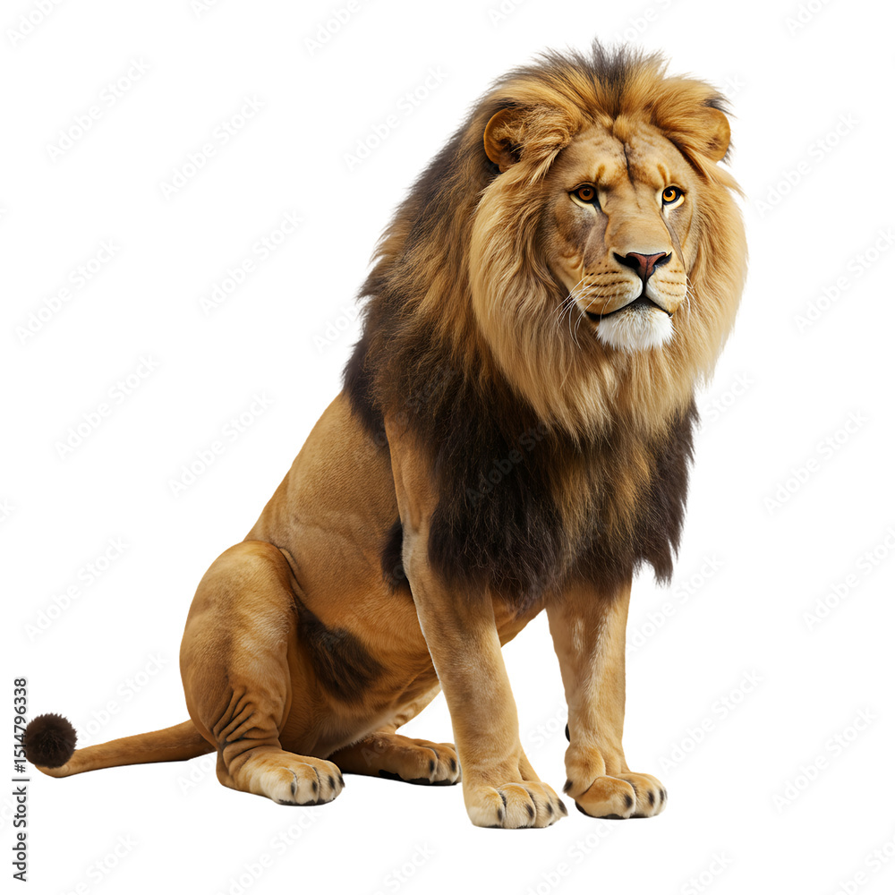 Obraz premium Majestic Male Lion: Wild Cat Portrait, African Wildlife Photography