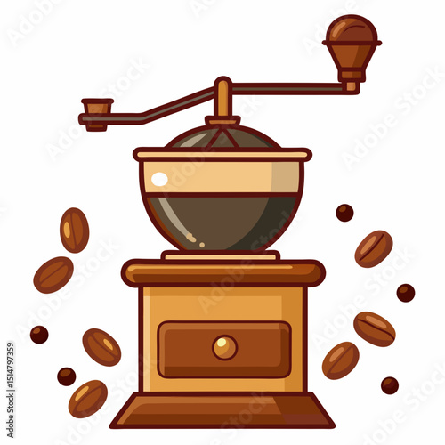 coffee grinder and coffee beans