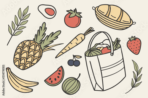 set of vegetables