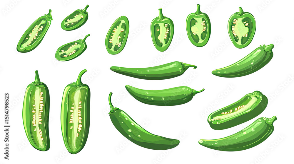 Jalapeno Harvest Fresh Green Chili Peppers on Black Backdrop. Jalapeno Harvest Fresh Green Chili Peppers on Black Backdrop.