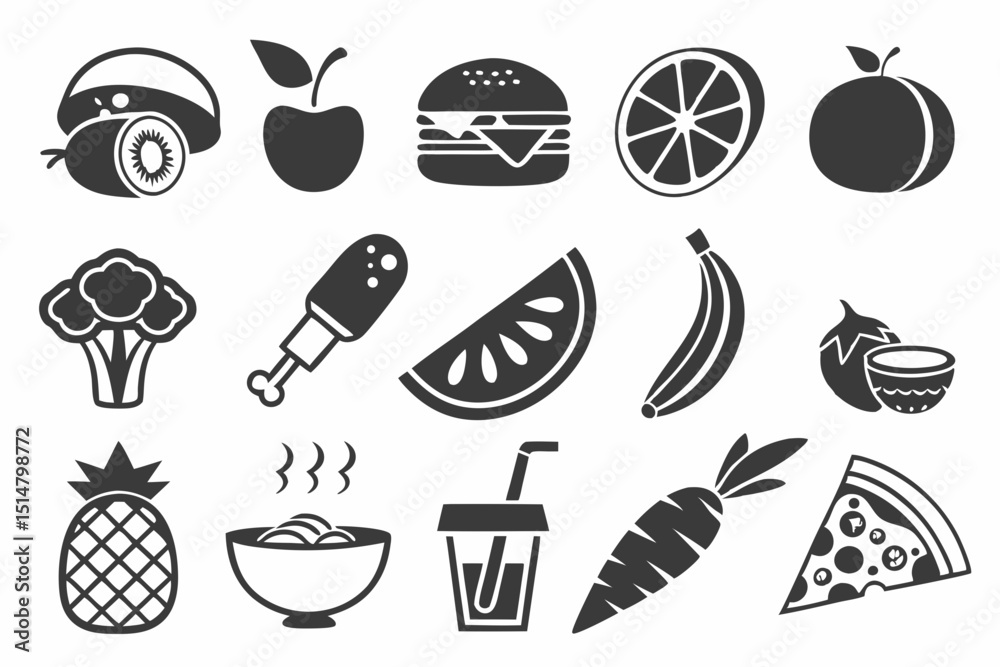 Fototapeta premium food icons set