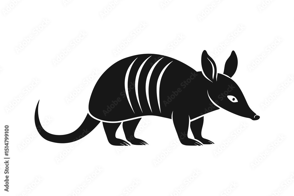 Obraz premium Silhouette vector Armadillo icon on white background
