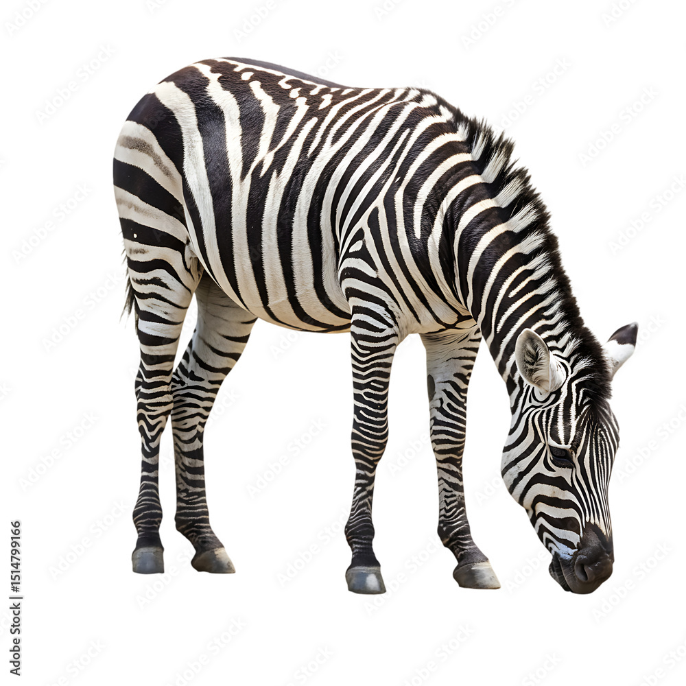 Fototapeta premium Striped Zebra Grazing: Wildlife Photography