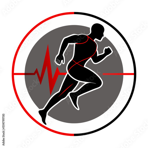 Athlete Running with Pain Points Art