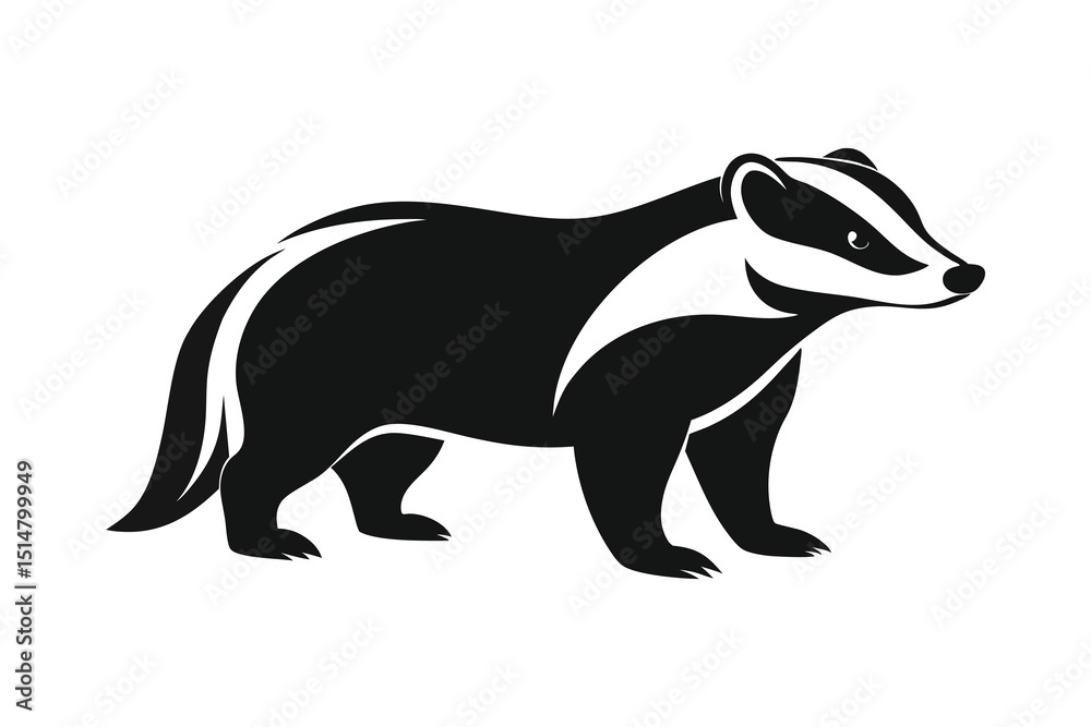Obraz premium Badger silhouette logo icon isolated on white background