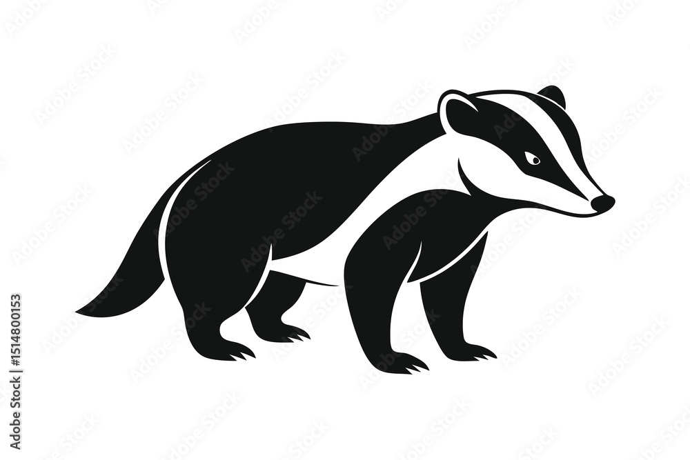 Fototapeta premium Badger silhouette logo icon isolated on white background