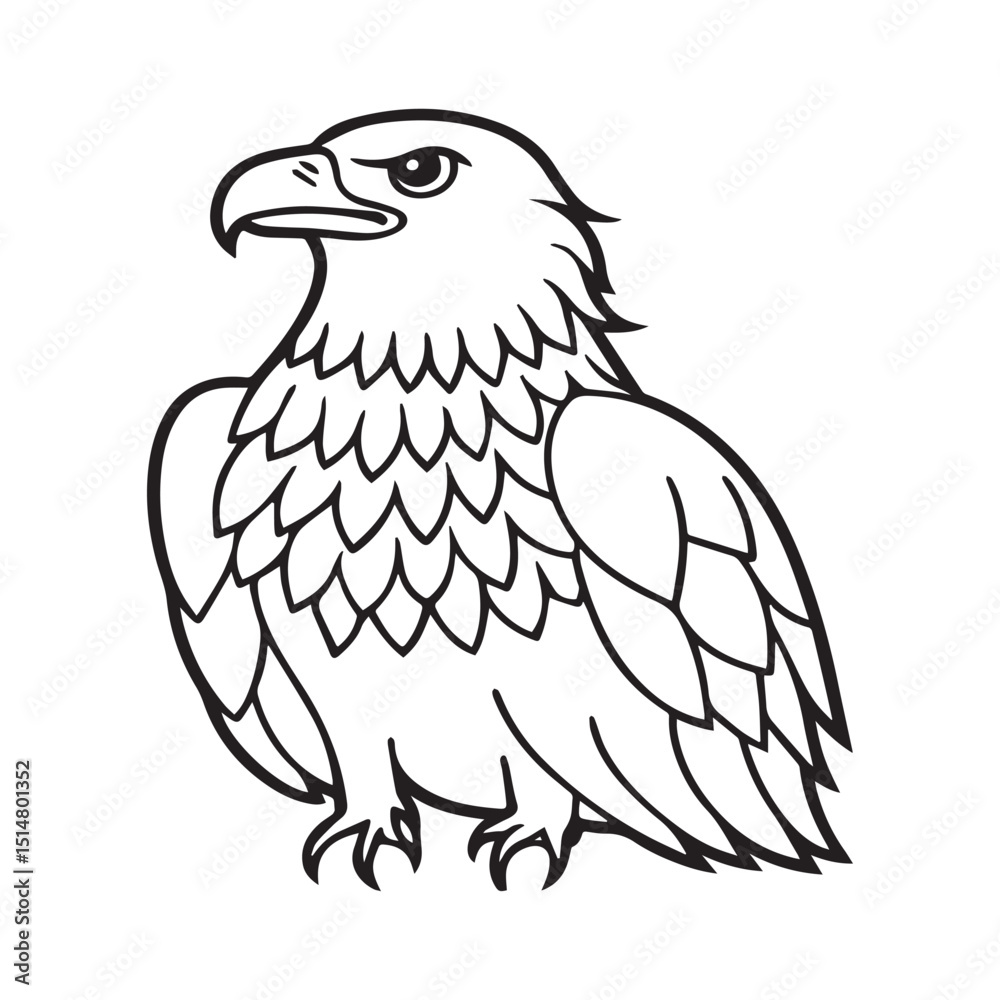 Obraz premium eagle silhouette vector logo illustration sticker