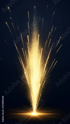 Golden fireworks explosion